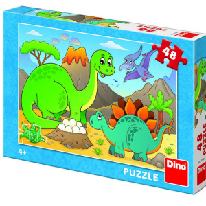 Puzzle - Dinozauri prietenosi (48 piese)