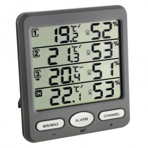 Termo-Higrometru cu 3 senzori wireless TFA 30.3054.10