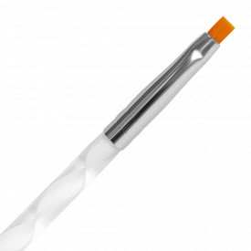 Pensula Unghii Aplicare Gel Nr. 2 Varf Drept si Impingator Cuticule
