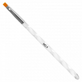 Pensula Unghii Aplicare Gel Nr.4 Varf Drept si Impingator Cuticule
