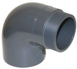 Cot PVC-UH 90° PRO-FIT cu filet exterior