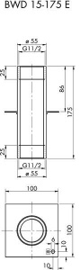 Piesa de trecere pentru beton 15-175 E