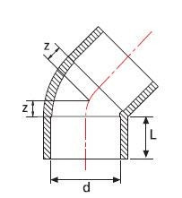 Cot PVC-UH 45°