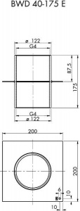 Piesa de trecere pentru beton 40-175 E