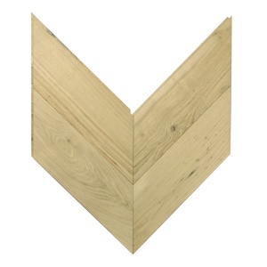 Chevron Solid Wood Parquet Oak - Raw 4V Nottingham