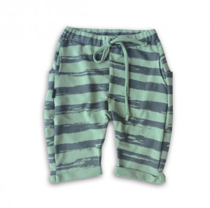 Pantaloni scurti verde cu dungi