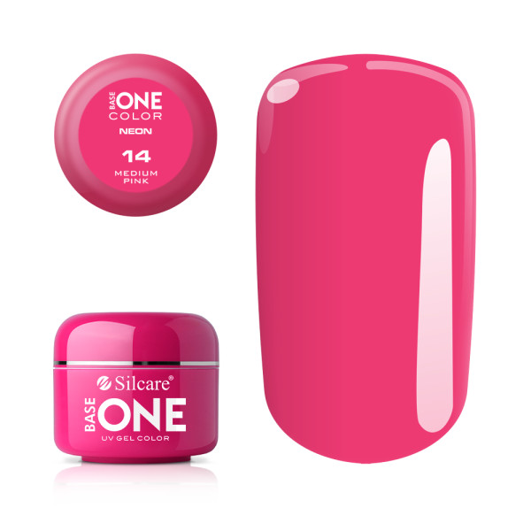 Gel UV Color Base One Silcare Neon Medium Pink 14 baseone.ro imagine noua 2022