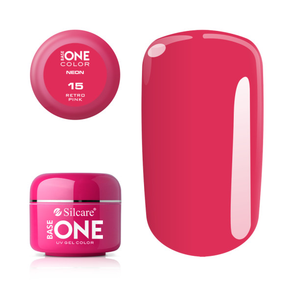 Gel UV Color Base One Silcare Neon Retro Pink 15 baseone.ro