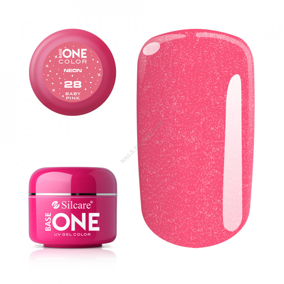 Gel UV Color Base One Silcare Neon Baby Pink 28 baseone.ro