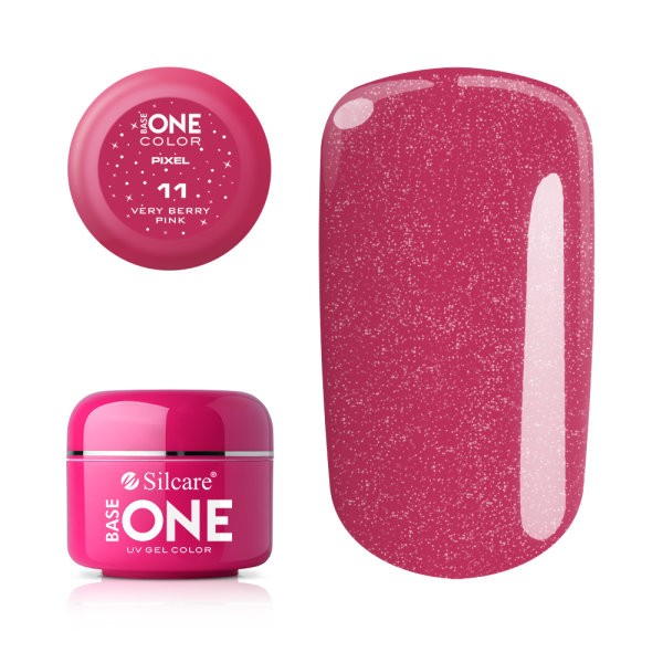 Gel uv Color Base One Silcare Pixel Very Berry Pink 11 baseone.ro