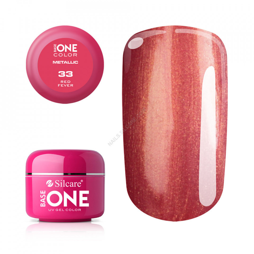 Gel UV Color Base One 5g Metalic Red Fever 33 la Pret Mic baseone.ro