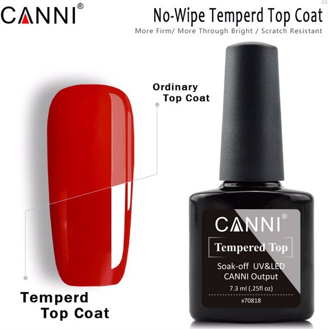 Top Coat CANNI TEMPERED TOP No-Wipe Fara Degresare 7.3ML 7.3ml