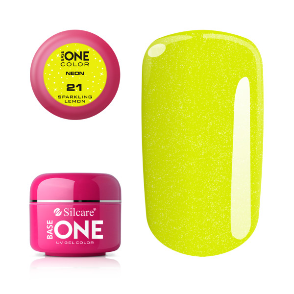 Gel UV Color Base One Silcare Neon Sparkling Lemon 21 baseone.ro