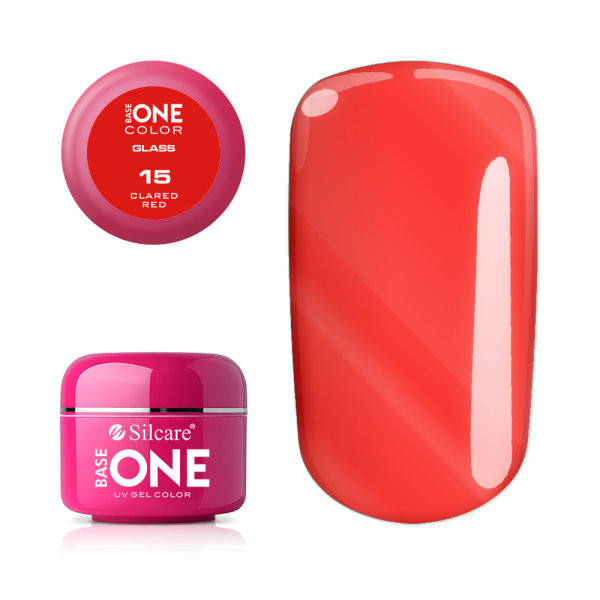 Gel uv Color Base One Silcare Glass Clared Red 15 baseone.ro cel mai bun pret online pe cosmetycsmy.ro