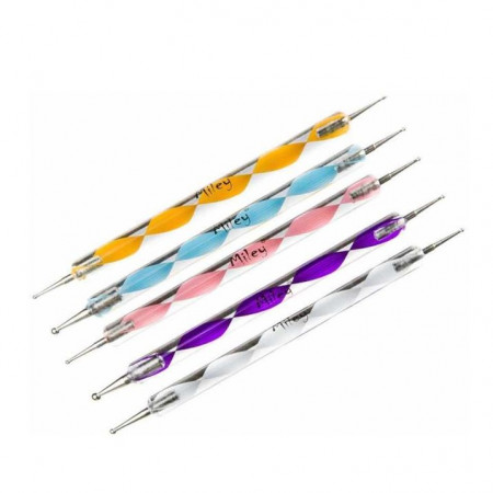 Set 5 Punctatoare metalice cu maner din plastic