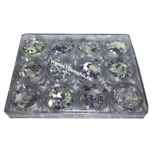 Decor Unghii Paiete Mixte cu reflexii set 12 G1209