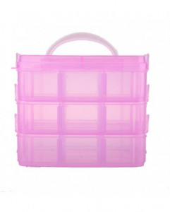 Cutie plastic etajata P123 Roz