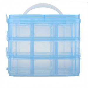 Cutie plastic etajata P123 Albastra