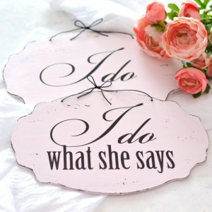 Set semne ovale nunta ''I do'' & 'I do what she says'' | Recuzita nunta
