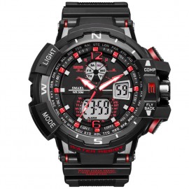 Ceas barbatesc masiv, dual time, stil sport / militar - Red