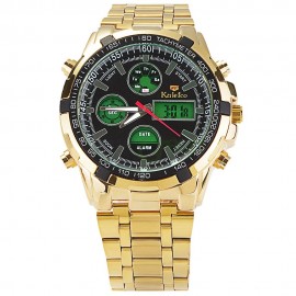 Ceas barbatesc masiv, dual - time, stil sport / militar