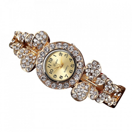 ceas dama elegant cu cristale albe model fluture