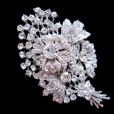 brosa eleganta cu cristale model buchet de flori
