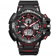 Ceas barbatesc masiv, dual time, stil sport / militar - Red