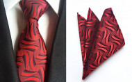 Set cravata + batista - matase naturala 100%, tesatura Jaquard - model 52