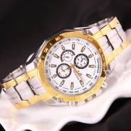 Ceas barbatesc Orlando, stil sport / militar - White & Golden