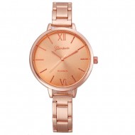 Ceas Geneva de dama cu bratara ingusta - rose gold