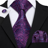 Set cravata + batista + butoni - matase naturala 100% - model 105