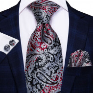 Set cravata + batista + butoni - matase naturala 100% - model 81