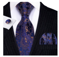 Set cravata + batista + butoni - matase naturala 100% - model 65