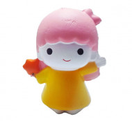 Squishy Jumbo ieftina model Fetita cu acadea, roz