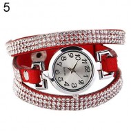 Ceas dama White Crystals on Red
