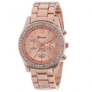 Ceas Geneva, de dama, cu cristale - rose gold