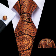 Set cravata + batista + butoni - matase naturala 100% - model 66