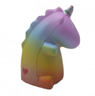Jucarie squshy Jumbo, model dinozaur unicorn cu inimioara, multicolor