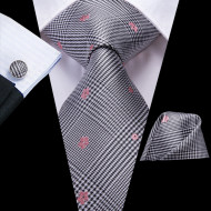 Set cravata + batista + butoni - matase naturala 100% - model 68