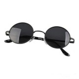 Ochelari de soare Dark Black, stil retro, rama metalica