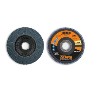 Disc conic lamelar abraziv pentru slefuit, zirconiu, spate fibra de sticla, Ø125mm, TOP LINE 11220B