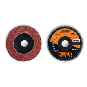 Disc lamelar abraziv din corindon pentru slefuit, spate plastic, Ø180mm, PREMIUM LINE 11230C