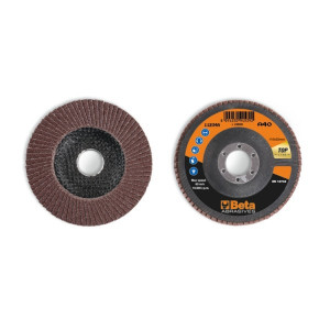 Disc lamelar abraziv din corindon pentru slefuit, spate fibra de sticla, Ø115mm, TOP LINE 11234A