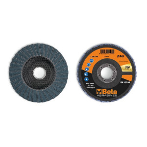 Disc dublu lamelar abraziv pentru slefuit, zirconiu, spate fibra de sticla, Ø125mm, TOP LINE 11218B