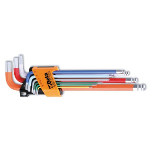 Set de 9 chei imbus în L, cu cap sferic 96BP-CL/SC9, colorate