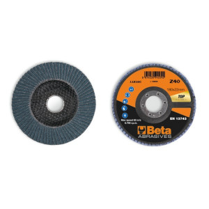 Disc lamelar abraziv pentru slefuit, zirconiu, spate fibra de sticla, Ø180mm, TOP LINE 11216C