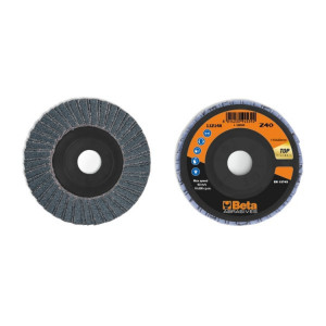 Disc dublu lamelar abraziv pentru slefuit, zirconiu, spate plastic, Ø115mm, TOP LINE 11214A