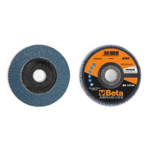 Disc conic lamelar abraziv pentru slefuit, zirconiu, spate fibra de sticla, Ø180mm, PREMIUM LINE 11210C