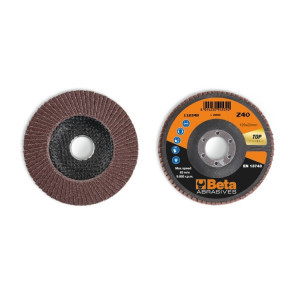 Disc lamelar abraziv din corindon pentru slefuit, spate fibra de sticla, Ø125mm, TOP LINE 11234B